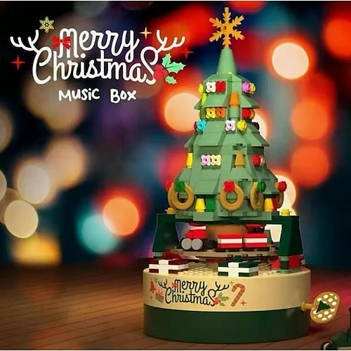 

Diy Weihnachtsbaum Ziegel Spieluhr mit Licht, Weihnachtsgeschenk, Wohnkultur