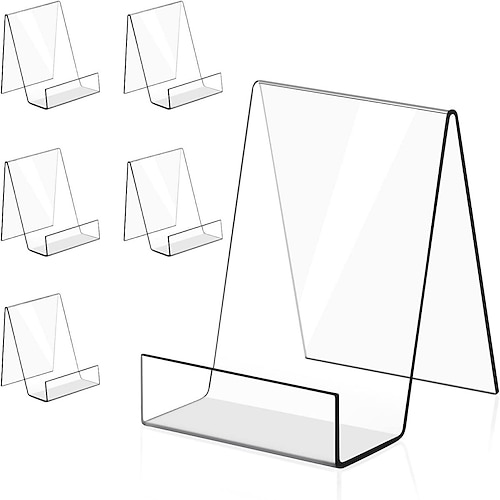 Acrylic Book Stands for Display, 6pcs Acrylic Display Easel for