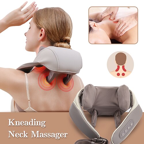 Wireless Heat Neck/Back Massager - 5D Kneading, Electric, Deep