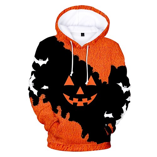 

Halloween Potiron Sweat à capuche Imprime Poche avant Art graphique Sweat à capuche Pour Homme Femme Unisexe Adulte Impression 3D 100 % Polyester Halloween Vacances