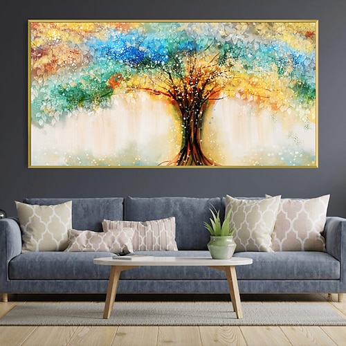 

Large Hand Painted Tree Painting Wall Art Abstract Tree Aacrylic painting Handmade Desire Tree painting money Landscape picture Home Decoration On Canvas Rolled Canvas