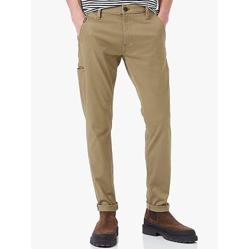 

Hombre Pantalones Chinos pantalones chinos Bolsillo Plano Comodidad Transpirable Exterior Diario Noche Mezcla de Algodón Moda Casual Negro Marrón