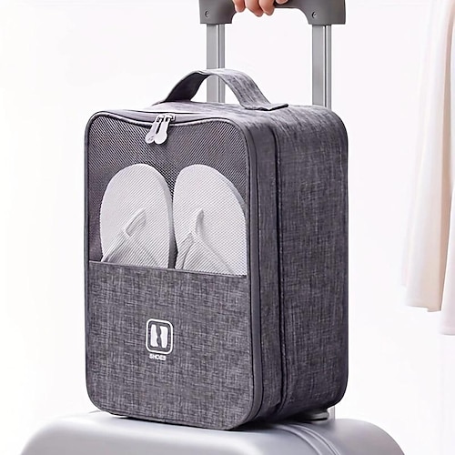 

sac de rangement de chaussures portable pour le voyage, sac de rangement à trois couches, sac de rangement multi-usage