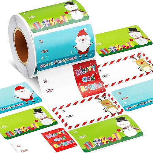 

500 шт./рулон голографические наклейки с Рождеством наклейки уплотнительные этикетки для подарка «сделай сам» посылка для выпечки конверт канцелярские товары декор