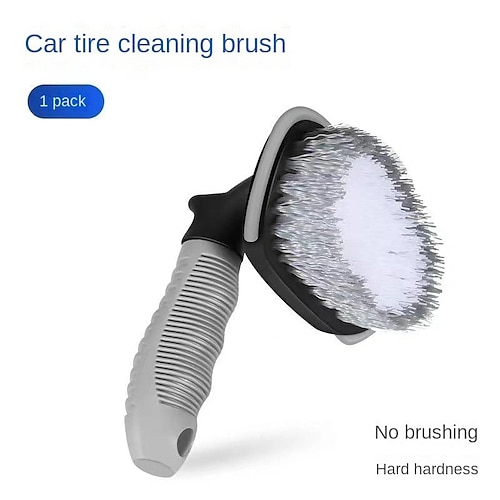 

Brosse à pneu en forme de T de voiture, brosse à pneu incurvée à manche court, brosse de nettoyage, outil de lavage de voiture, brosse à pneu