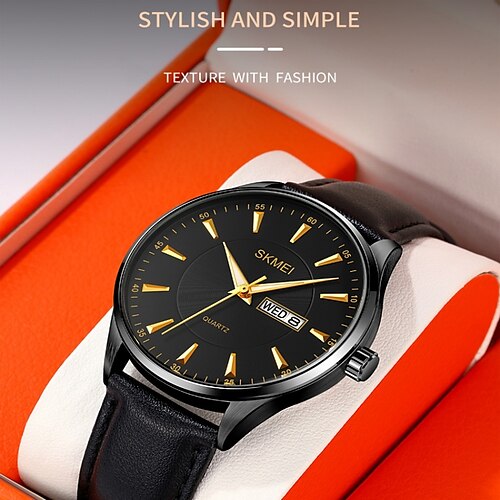 

SKMEI Fashion Casual Men's Quartz Watch Minimalist Handsome Men's Watch Classic Versatile Waterproof Calendar Workplace Commuting Wristwatch