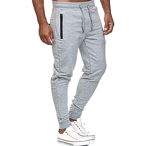 

Homens Calças Esportivas Corredores Calças Bolsos Com Cordão Tecido Conforto Respirável Ao ar livre Diário Para Noite Misto de Algodão Moda Casual Preto Azul Escuro