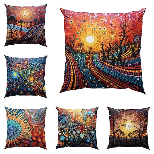 

Double Side Pillow Cover 1PC Trippy Sun Mushroom Soft Decorative Square Cushion Case Pillowcase for Bedroom Livingroom Sofa Couch Chair