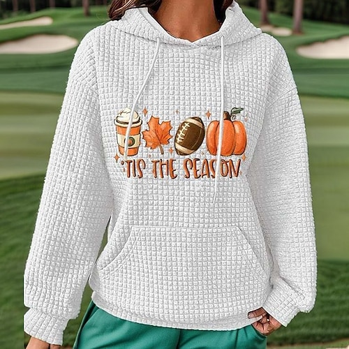 

Femme Sweat à capuche de golf Chaud Respirable Séchage rapide manche longue Vêtements de golf Top Capuche Imprimé Printemps Automne Tennis Le golf Pickleball