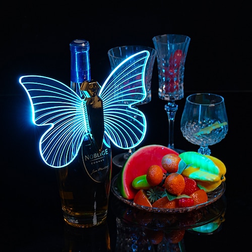 

halloween led estroboscópio asas de borboleta lâmpadas rgb cor garrafa de champanhe led luz brilhante bastão de flash serviço barra de festa
