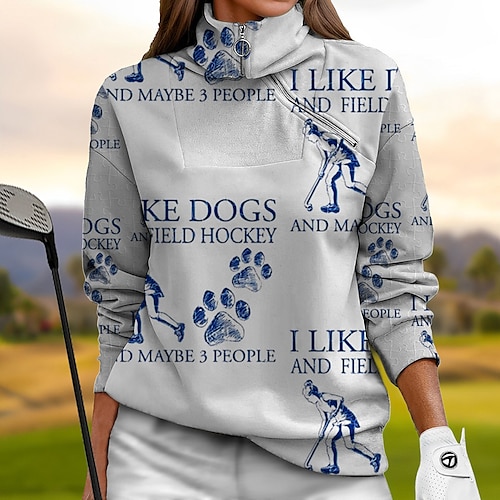 

Mujer Sudadera con capucha de golf Jersey de golf Sudadera Golf Mantiene abrigado Transpirable Dispersor de humedad Manga Larga Ropa de golf Camiseta Ajuste regular Cremallera Bolsillos laterales