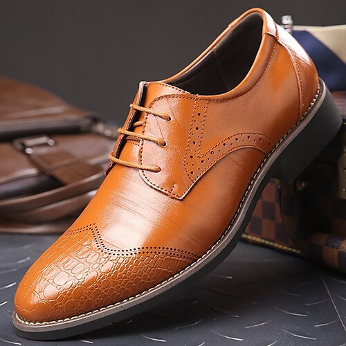 

Homens Oxfords Sapatos formais Bullock Shoes Negócio Casual Diário Escritório e Carreira Couro Sintético Confortável Resistência ao desgaste Preto Amarelo Marron Verão Primavera Outono