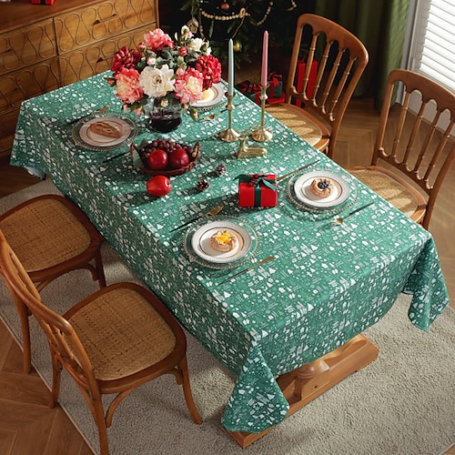 

Nappe de noël imperméable pour arbre de noël, table à manger, rectangulaire, ronde, décoration de cuisine pour la maison