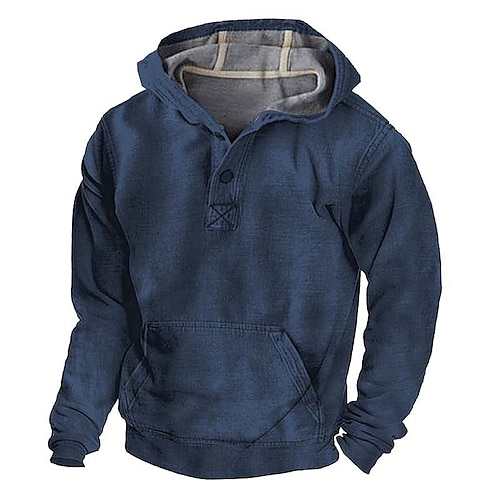 

Men's Hoodie Black Navy Blue Brown Gray Hooded Plain Sports Outdoor Daily Holiday Streetwear Cool Casual Spring Fall Clothing Apparel Hoodies Sweatshirts