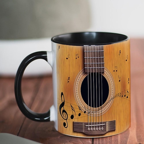 

Guitar Pattern Coffee Cup Living Room Bedroom Drink Cup Portable Students Drink Cups Birthday Gift
