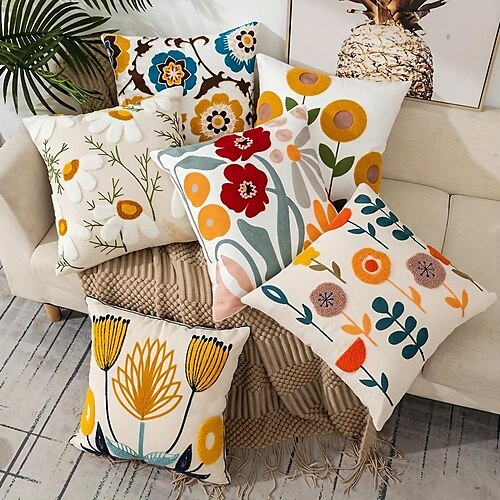 ALOE Pillow Cover in 2023  Retro pillows, Embroidered throw pillows, Boho throw  pillows