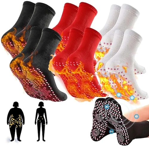 

2 pairs Slimming Health Sock Weight Loss Health Sock Hyperthermia Magnetic Self-Heating Socks Foot Massage Thermotherapeutic Sock