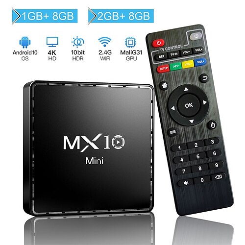 

caixa de tv android 10 os mx10 mini malig313 2 gb 8 gb 2.4g 5g wi-fi bt5.0 media player ddr4 4g caixa superior iptv hdr 4k caixa de tv