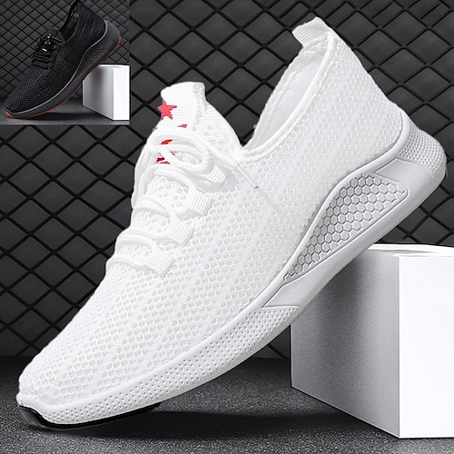 

Homme Basket Look Sportif Chaussures Flyknit Sportif Décontractées Extérieur du quotidien Course à Pied Marche Tissage Volant Respirable Confortable Antidérapantes Noir Blanche Eté Printemps