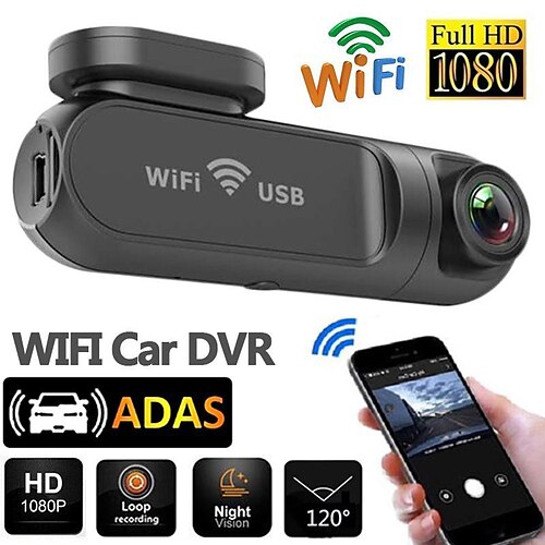 

1080P HD WIFI Driving Recorder Night Vision Car DVR USB Dashboard Camera ADAS Dashcam