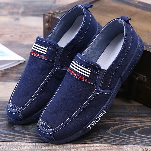 

Homme Mocassins et Slip On Chaussures de confort Mocassins en tissu Sportif Décontractées Extérieur du quotidien Marche Toile Respirable Confortable Antidérapantes Noir bleu marine Grise Eté Printemps