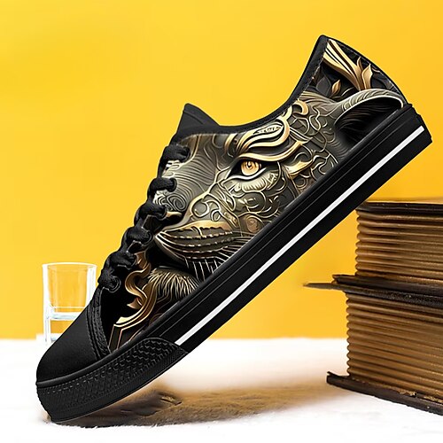 

Hombre Mujer Zapatillas de deporte Halloween Vintage Casual Exterior Diario Zapatos de Paseo Tejido Templado Altura Incrementando Cómodo Oro negro Platino Negro rojo Invierno