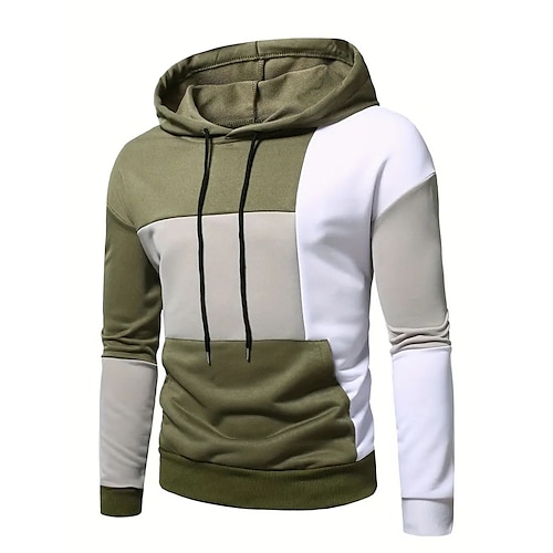 

Homme Sweat à capuche Noir Vert Véronèse Capuche Bloc de couleur Patchwork Sport Loisir du quotidien Vacances Vêtement de rue Frais Décontractées Printemps Automne Vêtement Tenue Pulls Capuche