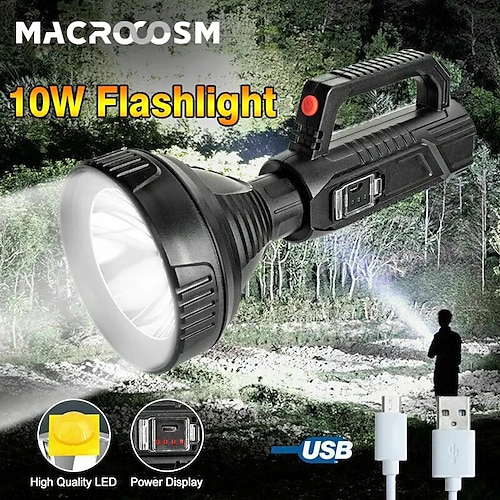 

Flashlight Strong Light Super bright LED Portable Spotlights Multifunctional Searchlight USB Rechargeable LED Flashlight for Expeditions Home Outdoor Activities Emergencies