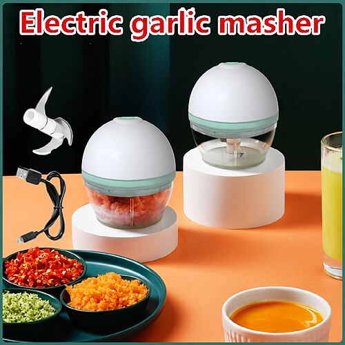 

Espremedor de alho elétrico, mini triturador durável e durável, carregamento usb para alho esmagado, gengibre esmagado, pimentão fresco, picador de legumes