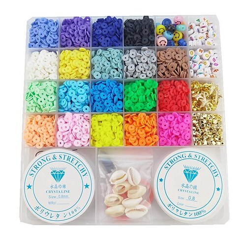 4000PCS Clay Beads for Bracelets Making Kit, 6mm Bohemian Style DIY  Kit,Bracelet Beads for Bracelet, Clay Bead Kit with Pendant Charms and  Elastic Strings, Gifts for Girls 2024 - $14.49