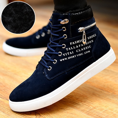 

Men's Sneakers Boots Fashion Boots Combat Boots High Top Sneakers Casual Outdoor Daily Cloth Breathable Comfortable Slip Resistant Black Wine khaki Winter