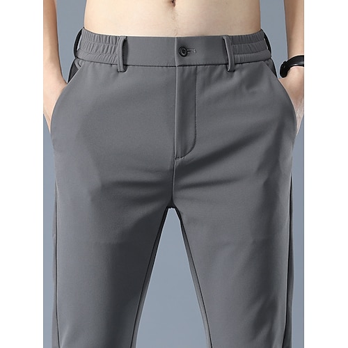 

Hombre pantalones de traje Pantalones Pantalones de traje Bolsillo Cintura elástica Plano Comodidad Transpirable Exterior Diario Noche Moda Casual Negro Azul Oscuro