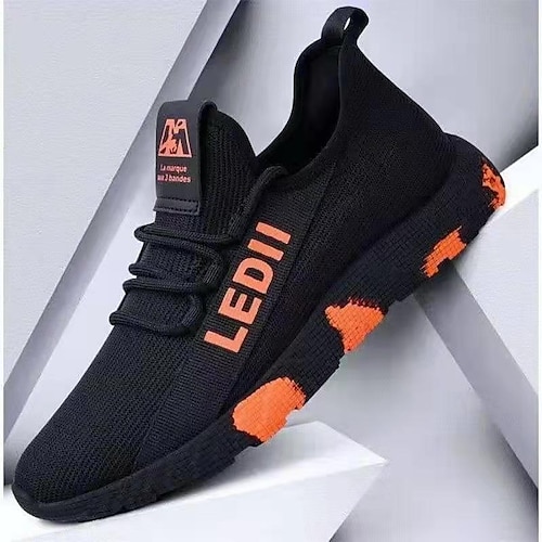 

Men's Sneakers Walking Vintage Casual Outdoor Daily Mesh Warm Height Increasing Comfortable Lace-up Black White Red Winter