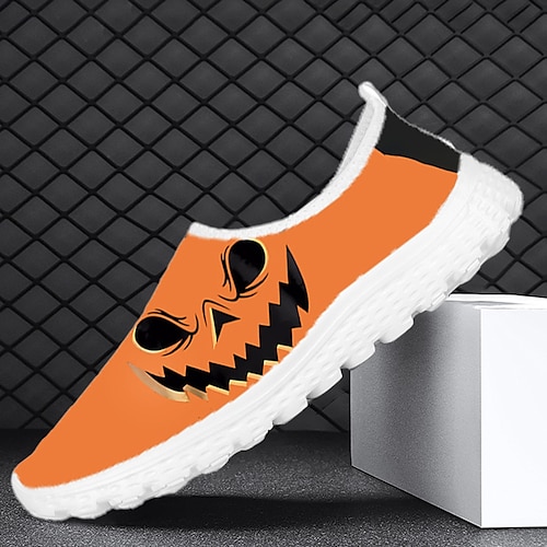 

Hombre Zapatillas de deporte Halloween Deportivo Exterior Diario Calzado de fitness y entrenamiento cruzado Zapatos de Paseo Tejido Templado Altura Incrementando Cómodo Negro naranja Morado Naranja 3D