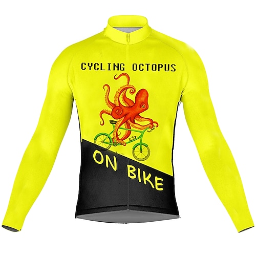 Men's Long Sleeve Cycling Jersey have Reflective Trims and Pockets