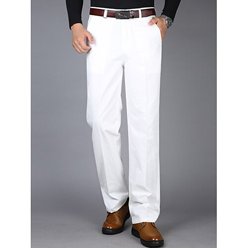 

Hombre Pantalones Chinos pantalones chinos Bolsillo Plano Comodidad Transpirable Exterior Diario Noche 100% Algodón Moda Casual Negro Blanco