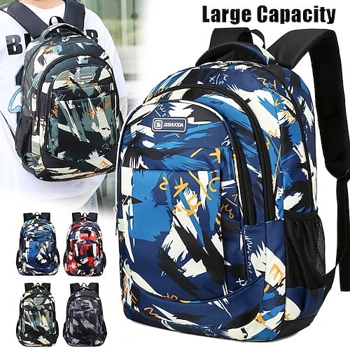 

Hombre mochila Mochila Escolar mochila Escuela Exterior Diario Geométrico Bloque de color Paño Oxford Gran Capacidad Ligero Duradero Cremallera Negro Rojo Azul Piscina