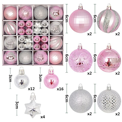 16 Boules De Noël Incassables En Plastique Doré 6cm - Déco Sapin Réutilisable, étoile Ajourée - 7