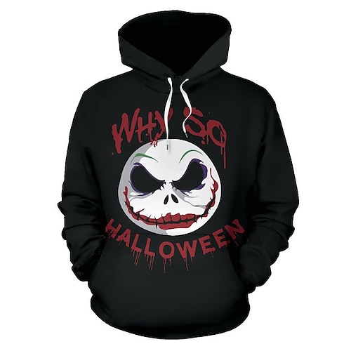 

Halloween Pumpkin Skull Skeleton Hoodie Print Classic Street Style Hoodie For Men's Women's Unisex Adults' 3D Print 100% Polyester Street Daily Wear