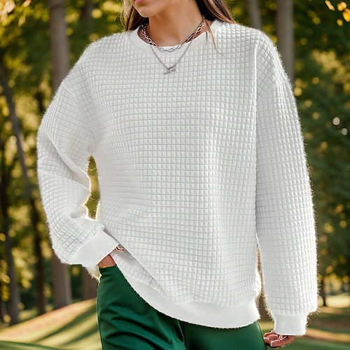 

Damen Golfpullover Golf-Sweatshirt warm Atmungsaktiv Schnelltrocknend Langarm Golfbekleidung Golfkleidung Feste Farbe Frühling Winter Herbst Tennis Golfspiel Pickleball