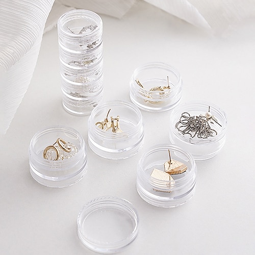 5 Compartment Clear Plastic Small Jewelry Organizer