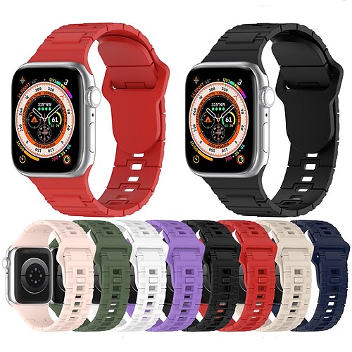 

Sport Band Compatible with Apple Watch band 38mm 40mm 41mm 42mm 44mm 45mm Waterproof Women Men Silicone Strap Replacement Wristband for iwatch Series Ultra 8 7 SE 6 5 4 3 2 1