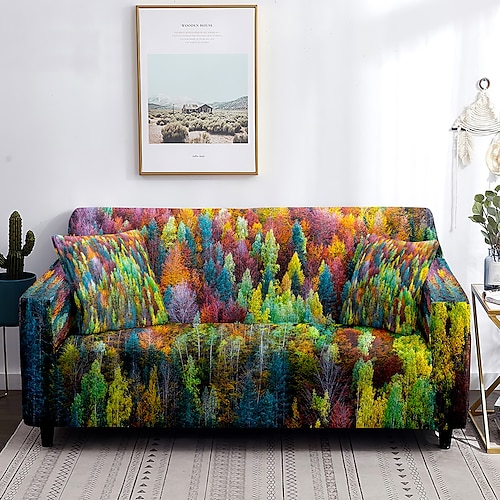 

Forest-Sofabezug, Stretch-Schonbezüge, weicher, langlebiger Couchbezug, 1 Stück Spandex-Stoff, waschbarer Möbelschutz, passend für Sesselsitz/Loveseat/Sofa/XL-Sofa/L-förmiges Sofa