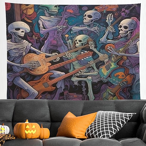 

Halloween Tapestry, Skull Tapestry Wall Hanging ,Art Decor Blanket Curtain Picnic Tablecloth Hanging Bedroom Living Room Dorm Decoration