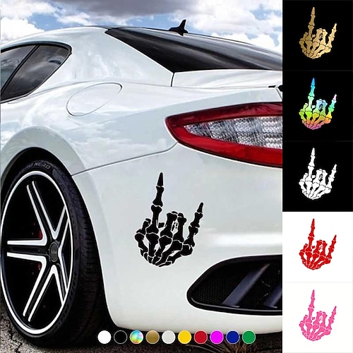 

starfire 1pcs dedo de osso de halloween decalque de vinil à prova dwaterproof água acessórios de decoração de estilo de carro para design de adesivo automotivo