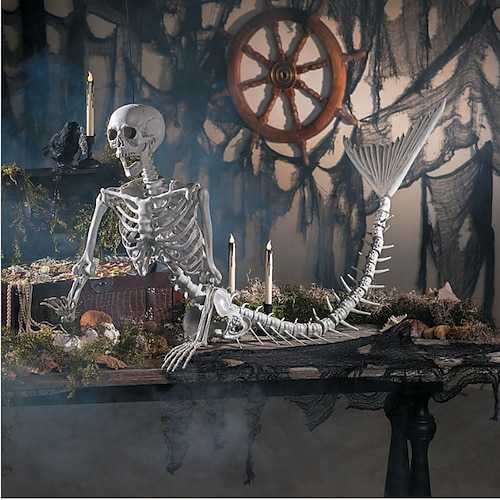 

esqueletos de sereia de halloween decoração de casa 80cm