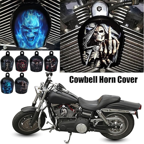 

Cowbell Horn Cover, Harley Custom Made Cowbell Horn Cover, Terrible Motorcycle Cowbell Horn Cover Decoration, Reaper Decoration, Halloween Motorcycle Decoration