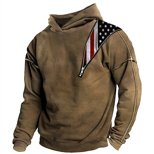 

Homme Sweat à capuche Marron Capuche Bloc de couleur Sport Loisir du quotidien Vacances Vêtement de rue Frais Décontractées Printemps Automne Vêtement Tenue Pulls Capuche Pulls molletonnés