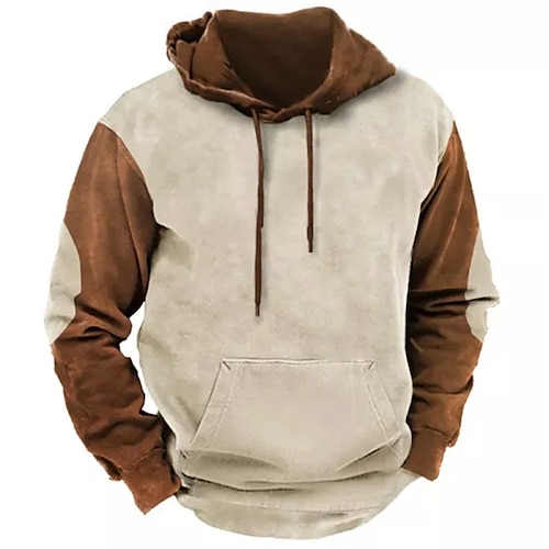 

Homme Sweat à capuche Bleu Marron Kaki Capuche Bloc de couleur Sport Loisir du quotidien Vacances Vêtement de rue Frais Décontractées Printemps Automne Vêtement Tenue Pulls Capuche Pulls