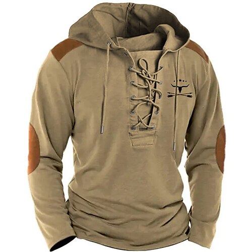 

Halloween Mens Graphic Hoodie Pullover Sweatshirt Blue Brown Green Gray Hooded Color Block Prints Cow Lace Up Casual Daily Sports 3D Crossbones Skull And Cotton Pirate